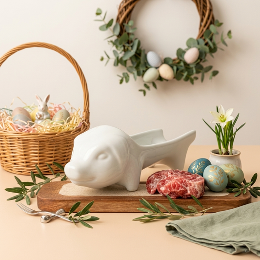 La Porcellana Bianca Porta Salame Maialino Porcellana 9x26 cm