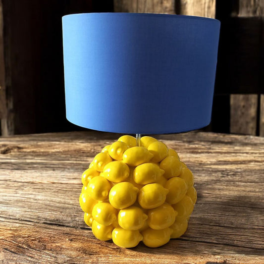 Lampada Alberelli Limoni in Ceramica di Capodimonte - Made in Italy