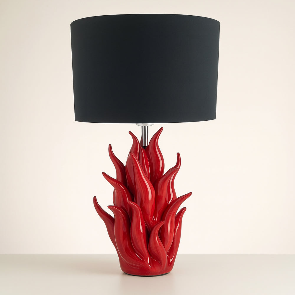 Lampada Cono Fiamma Capodimonte H 70 cm in ceramica artigianale

