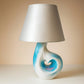 Lampada Sharon porcellana H 66 cm con paralume argento