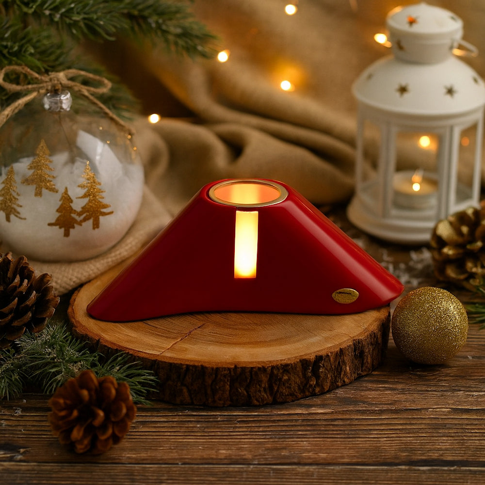 Lampada Vesuvio Ilary Queen in ceramica rossa con LED  

