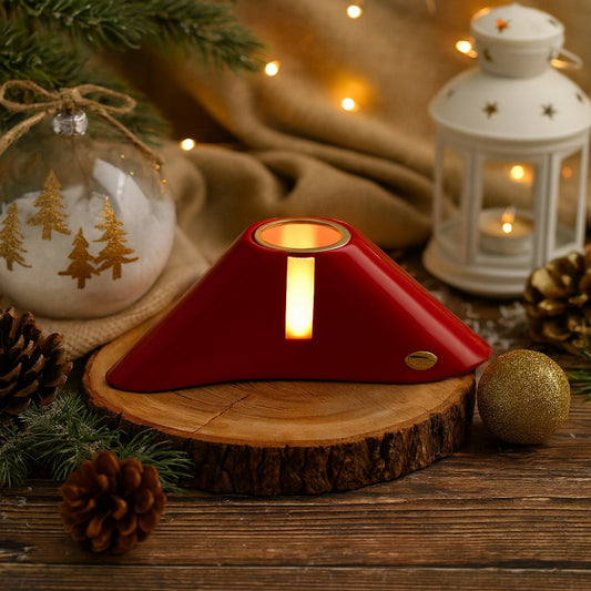 Lampada Vesuvio Ilary Queen in ceramica rossa con LED  

