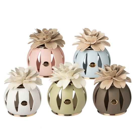 Lampada sfera LED Ilary Queen in ceramica traforata Ø 12x16 cm vari colori