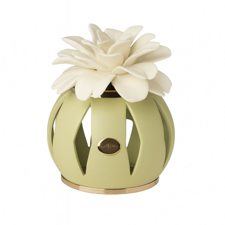  Lampada sfera LED Ilary Queen in ceramica traforata Ø 12x16 cm vari colori verde