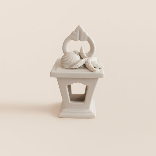 Sharon Lanterna Biscuit Capodimonte Decoro Marino H16x9 cm