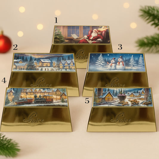 Lingotto natalizio Orefice dorato con torroncini misti 200 g decorazione natalizia elegante