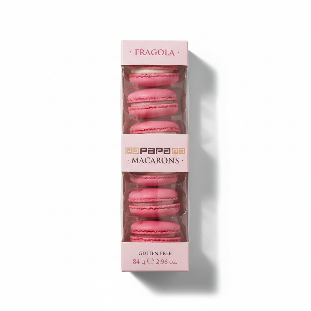 Macaron alla fragola Papa Confetti confezione 6 pezzi dolce gourmet