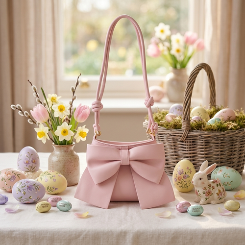 Madrhèlen Borsa Stoffa con Fiocco 26x17 Nexis Rosa