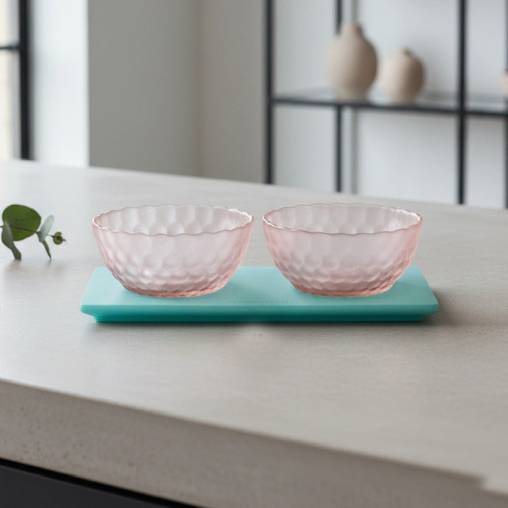 Madrhélen Paris Antipastiera 2 Ciotole in Vetro Bubble 26,5 cm Rosa