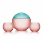 Madrhélen Paris Bubble Bowl Set Liquore con 2 Bicchieri Vetro Rosa Tiffany