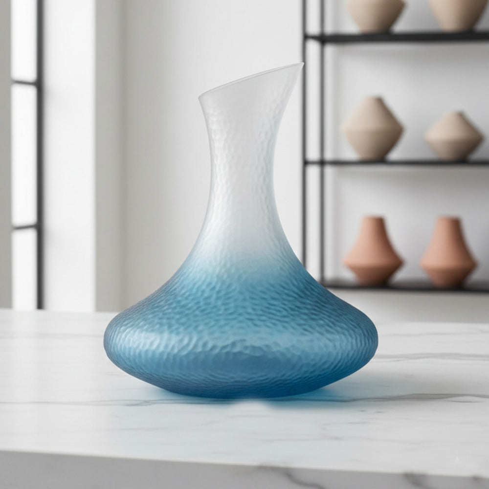 Madrhélen Paris Decanter in Vetro Bubble 1,8 L 24x21 cm Azzurro