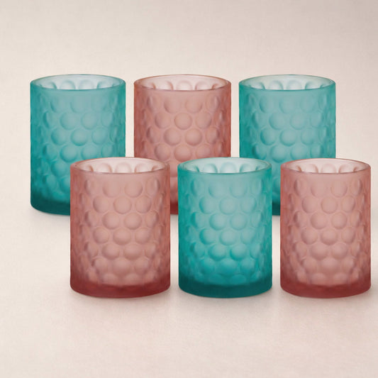 Madrhélen Paris Set 6 Bicchieri in Vetro Bubble H 9x7,5 cm Rosa