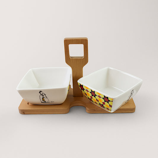 Madrhélen Set 2 Ciotole Porcellana Feelings 21×9 cm