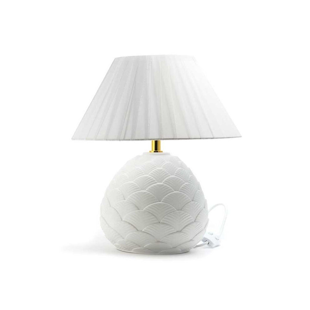 Madrhelen Lampada Pigna Biscuit Bianca 25x40 con Paralume