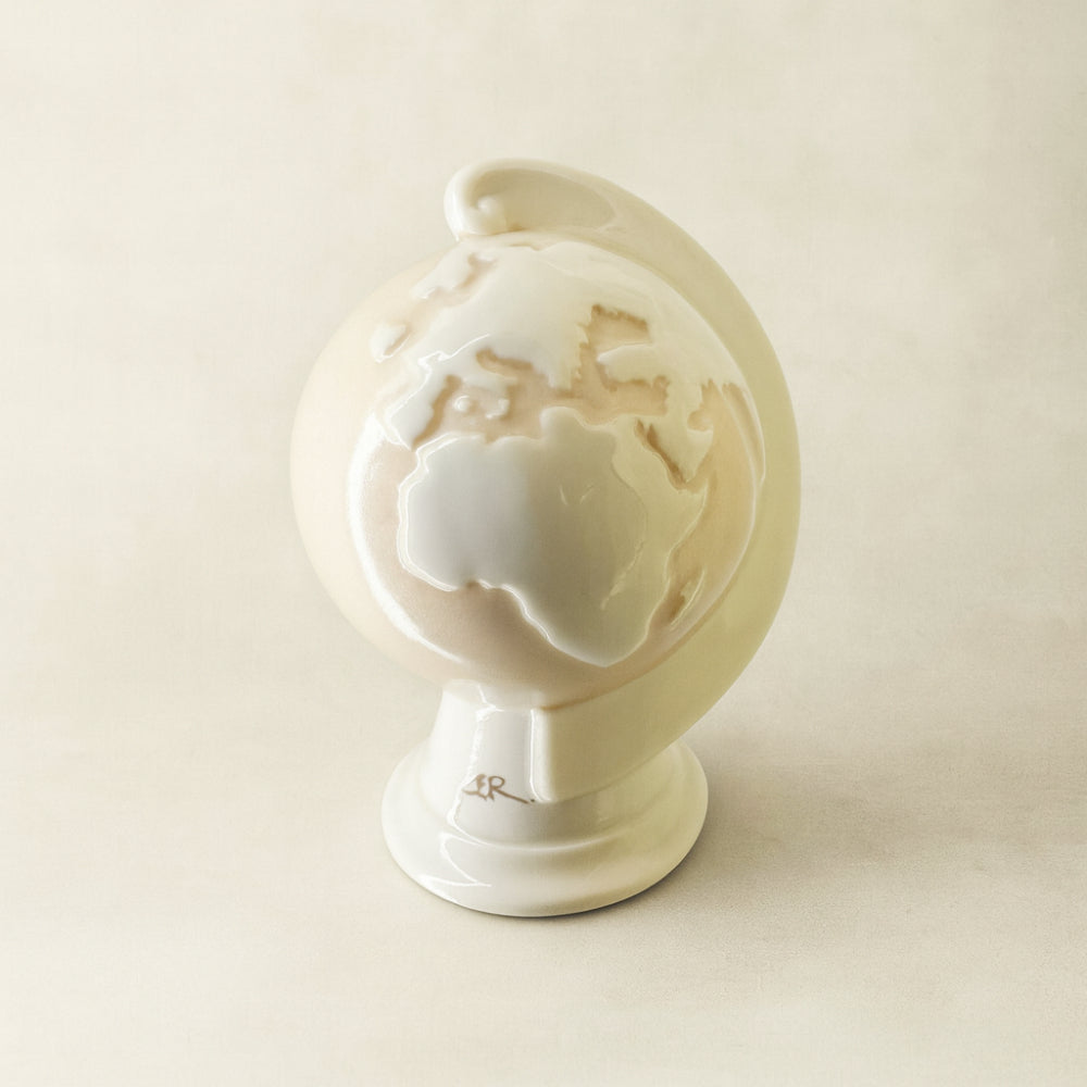 Mappamondo decorativo Ser in porcellana Terra Mia H 11,5 cm