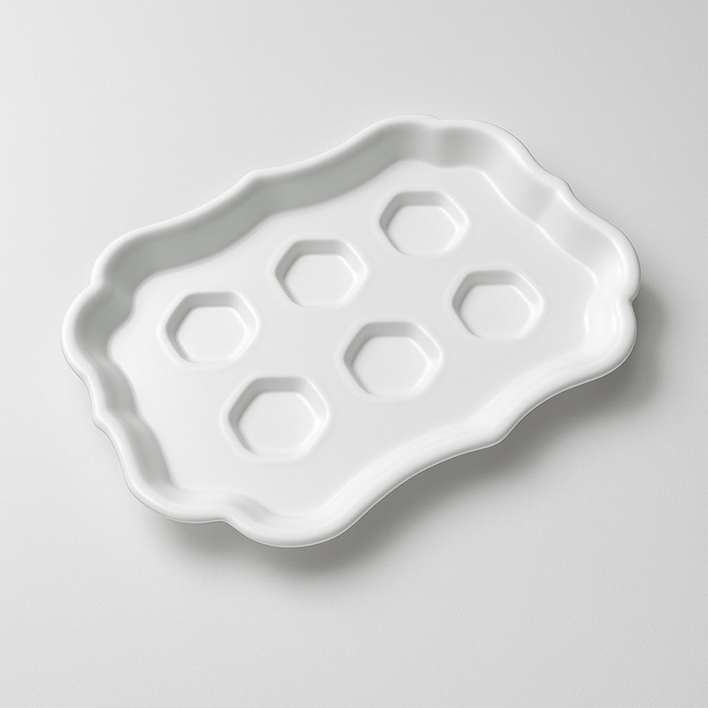Mario Luca Giusti Six Vassoio In Acrilico Bianco 51cm Synthetic Crystal