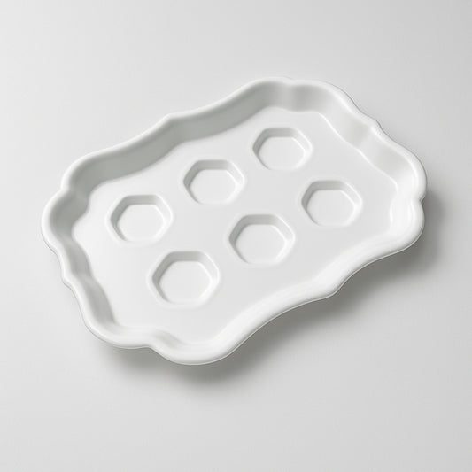 Mario Luca Giusti Six Vassoio In Acrilico Bianco 51cm Synthetic Crystal