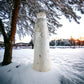 Mascagni Pupazzo Di Neve Con Stella Led Decorativo C Luci H.29x12 Cm Snowman Argento C360