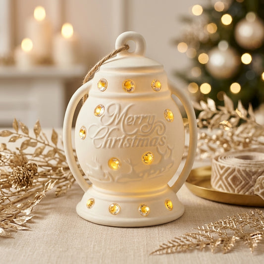 Mascagni Lanterna Merry Christmas LED H 19 cm Natale