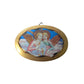 Medaglione Quadretto in legno Foglia Oro Figura Sacra angeli da Collezione 11x8 cm