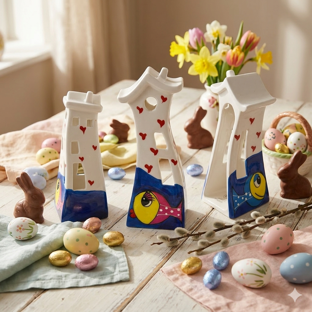 Meum Casetta Mare Porcellana Cuore Portacandela H 18 cm