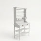 Mobile Shabby Chic Bianco con Alzata e Ripiani H 178 cm