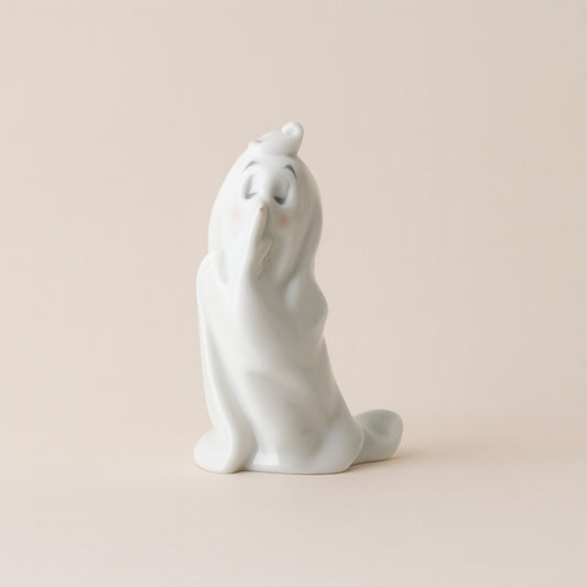 Nao Fantasmino Jeepers Creeper Porcellana Lladró Bianco H 9,5 cm