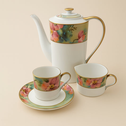 Narumi Decoro Louvre - Servizio Caffè in Porcellana Bone China - Edizione Limitata