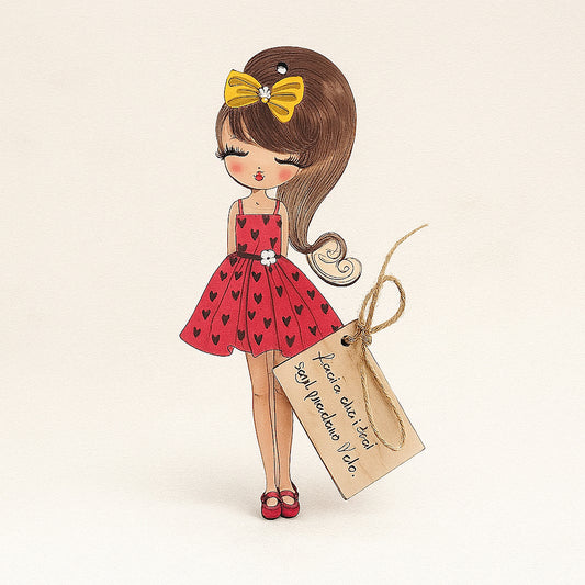 Negò Bambolina Dolls Tessuto con Tag 16,5 cm Made in Italy
