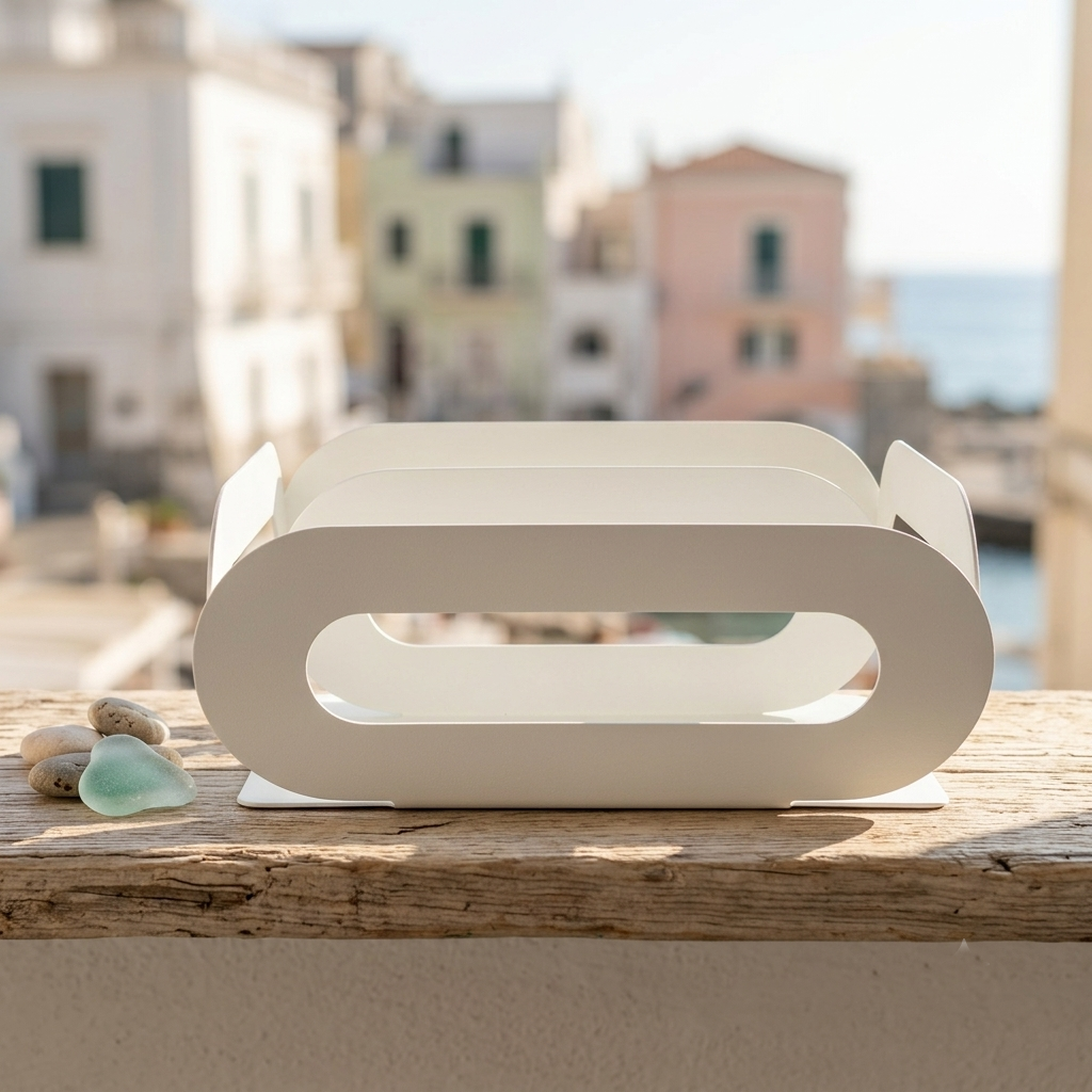 Negò Centrotavola Vassoio Fruttiera in Metallo Bianco 27x21 cm