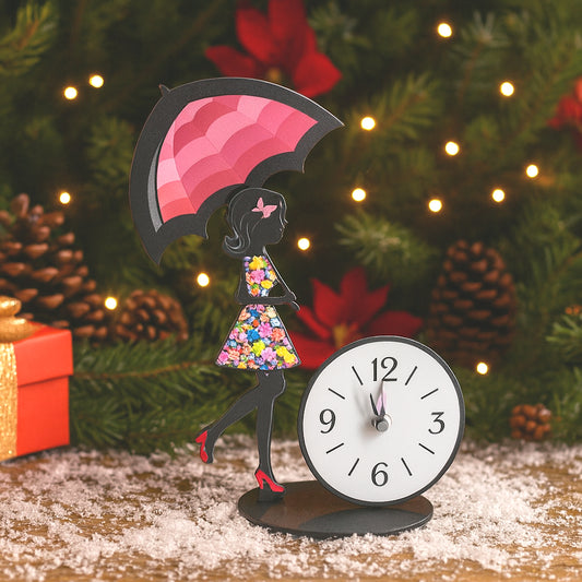 Negò Le Ombrelline Orologio 36x25cm  Vanessa Fiori Rosa