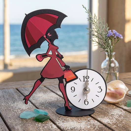 Negò Le Ombrelline Orologio Jasmine Metallo Bordeaux 18x16 cm