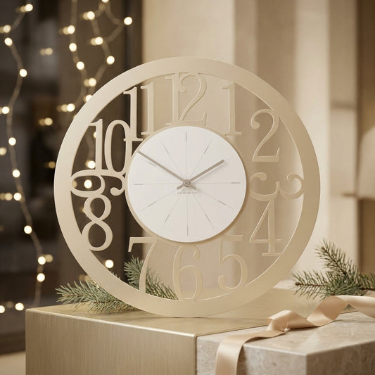 Negò Orologio da Parete Moderno in Metallo Panna Ø 50 cm