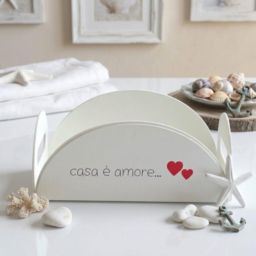 Negò Portabicchieri in Metallo con Cuore 17x8,5 cm