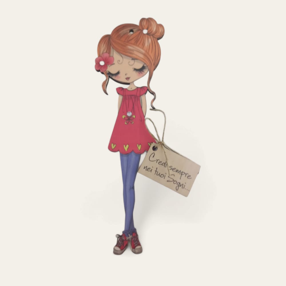 Negò Applicazione Grande Dolls Bambolina con Tag  22 cm