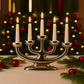 Noël – Porta Candele 5 Fiamme in Porcellana H 30 x 50 cm