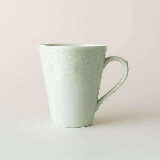 Noel Mug in Porcellana Bianca con decoro Platino 10x9 cm