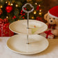 Noritake Etagere Alzata 2 Piani Porcellana Calla Avorio H 27 cm