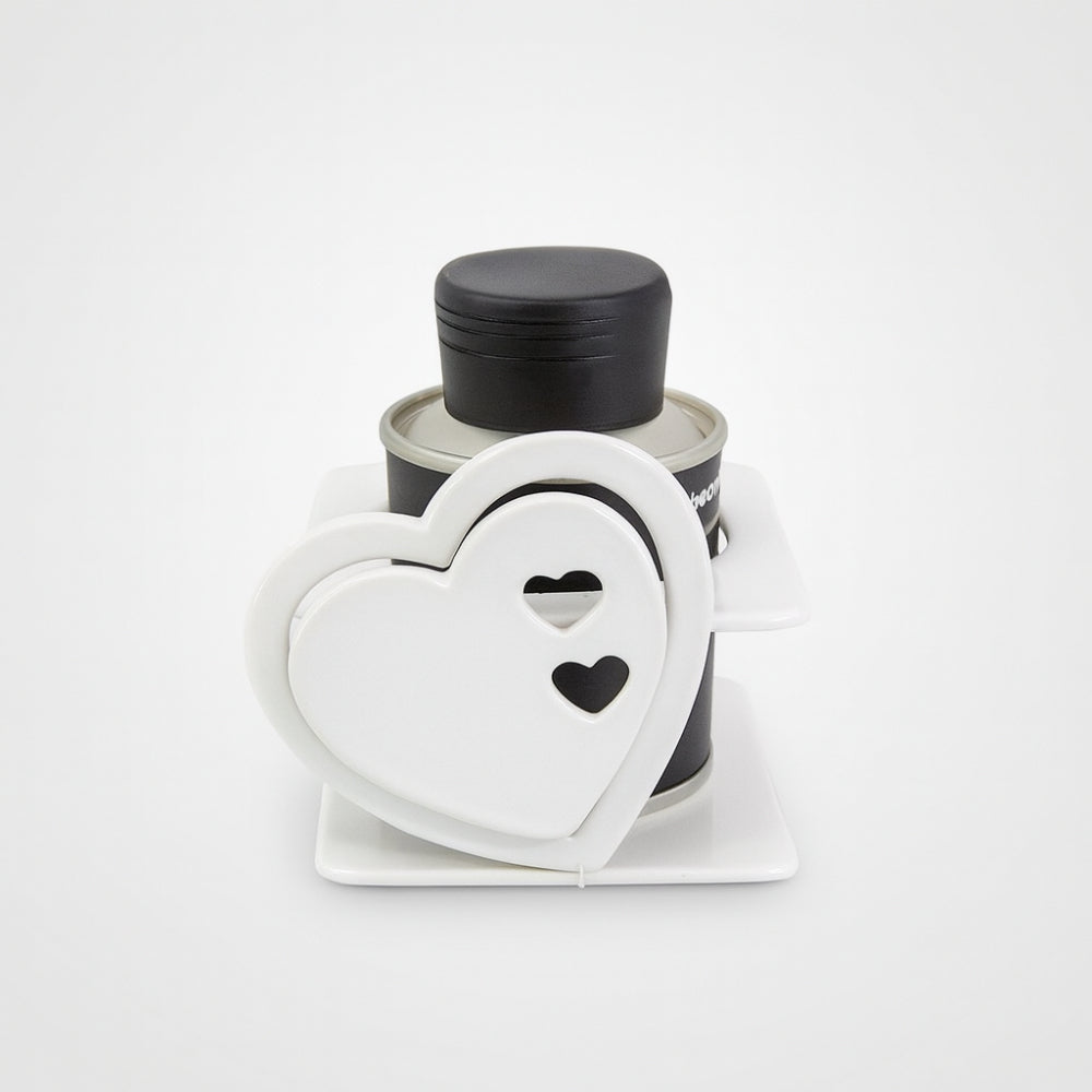 Oliera Caspeau ceramica cuore bianco 8x8 bomboniera olio bio