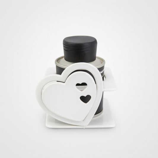 Oliera Caspeau ceramica cuore bianco 8x8 bomboniera olio bio