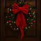 Onde Creazioni Corno Decorativo con fiocco Velluto Rosso Decorazioni Albero di Natale L.35 cm