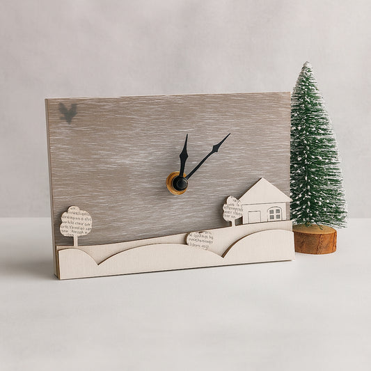 Orologio Cuor d’Incanto Cuorematto in legno bianco 10x14 cm decorativo
