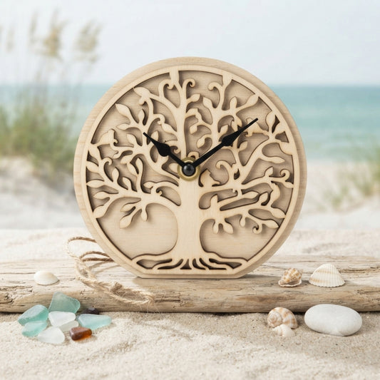Orologio Cuorematto Albero della Vita in legno diametro 14 cm complemento d'arredo