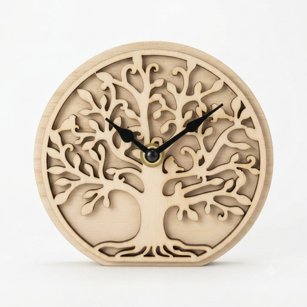 Orologio Cuorematto Albero della Vita in legno diametro 14 cm complemento d'arredo