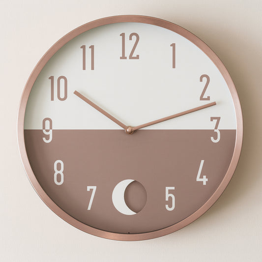Orologio da parete Brandani Split con pendolo Ø23 cm bianco e rose gold movimento silenzioso