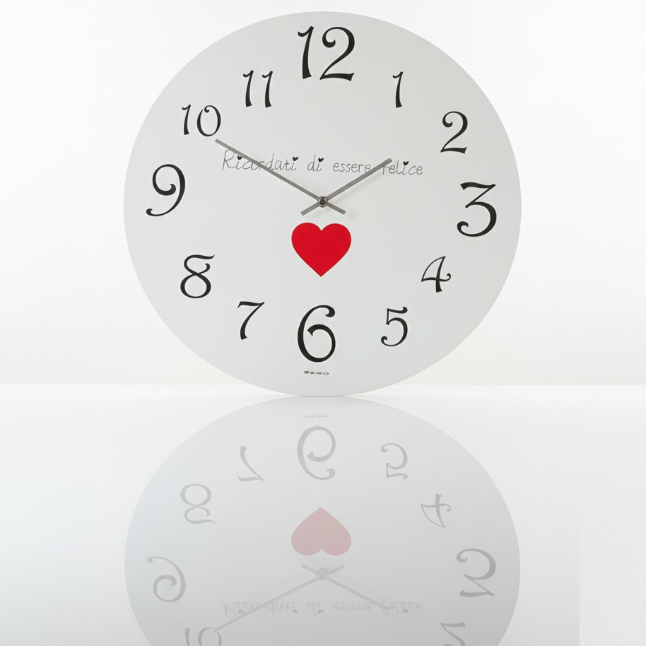 Orologio da parete Negò in metallo con decoro cuore Ø 50 cm frase motivazionale