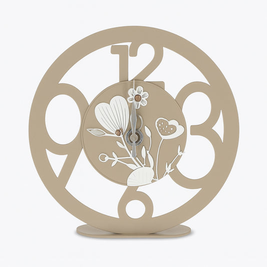 Orologio tondo Negò metallo fango floreale 22 cm Made in Italy