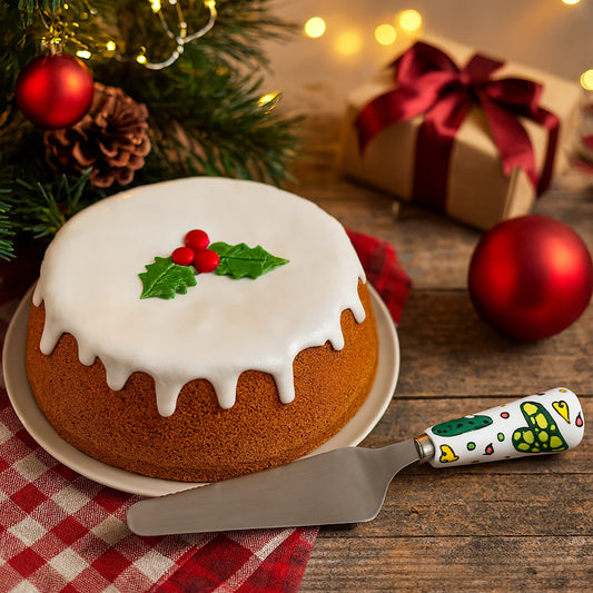 Pala torta Cuorematto bomboniera acciaio 27 cm con manico cuoricini