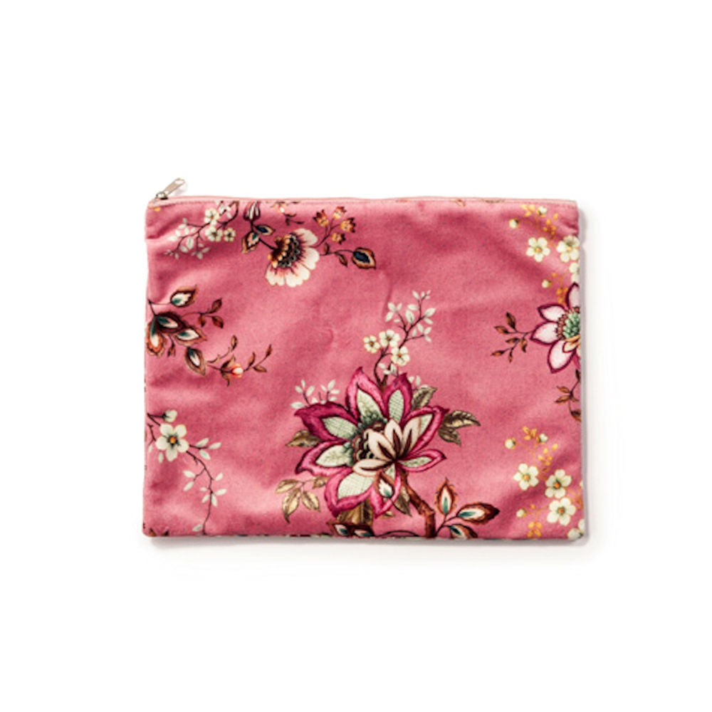 Palais Royal Pochette Fleurs In Tessuto Vellutato Velluto E Foderato 27X20 Cm