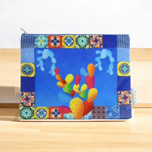 Palais Royal – Pochette Mediterraneo in Tessuto Decorato e Foderato 27X20 Cm